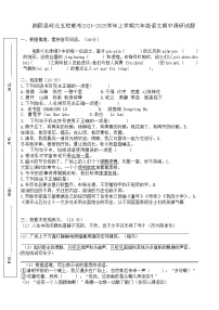 湖南省岳阳市湘阴县岭北五校联考2024-2025学年六年级上学期11月期中语文试题