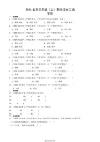 2024北京三年级上学期期末真题语文汇编：字形