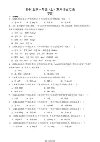 2024北京六年级上学期期末真题语文汇编：字音