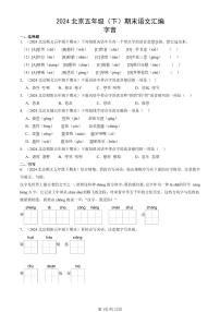 2024北京五年级下学期期末真题语文汇编：字音