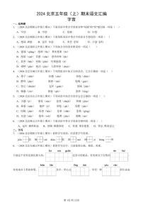 2024北京五年级上学期期末真题语文汇编：字音