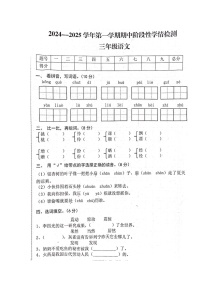 河南省周口市郸城县2024-2025学年三年级上学期期中语文试卷