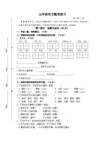 江苏省盐城市盐都区四联盟2024-2025学年五年级上学期11月期中语文试题