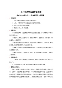 小升初语文阅读专题训练考点16 小说(二)：多角度评价人物形象（含答案）