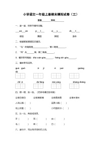 小学语文一年级上册期末模拟试卷3