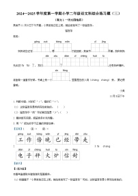 精品解析：2024-2025学年海南省海口市统编版二年级上册期中考试语文试卷（解析版）-A4