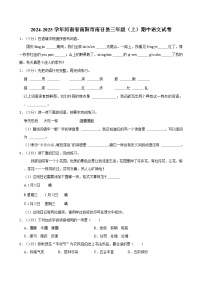 2024-2025学年河南省南阳市南召县三年级（上）期中语文试卷