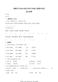 2024～2025学年辽宁省鞍山市铁东区钢都小学六年级上册期中语文试卷(含答案)