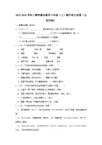 2023-2024学年上海市浦东新区六年级（上）期中语文试卷（五四学制）