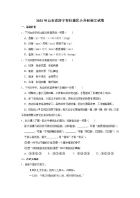 2023年山东省济宁市任城区小升初语文试卷