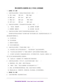 统编版语文六年级上册期末高频考点检测卷试卷(含答案)