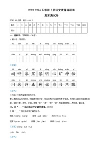 2023-2024学年安徽省宣城市泾县多校统编版五年级上册期末考试语文试卷（解析版）-A4