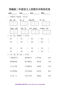 部编版二年级语文上册期末冲刺培优卷试卷(含答案)