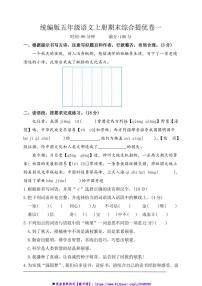 统编版五年级语文上册期末综合素养达标卷试卷(含答案)