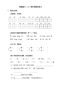 2024-2025年部编版六年级上册语文期末预测试卷8+答案