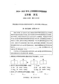 河南省郑州市郑州高新技术产业开发区2024-2025学年五年级上学期1月期末语文试题