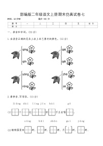 部编版二年级语文上册期末仿真试卷七（含答案）