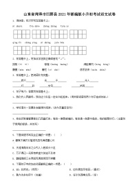 精品解析：山东省菏泽市巨野县2021年部编版小升初考试语文试卷(原卷版+解析)