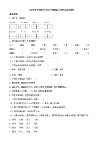 精品解析：山东省济宁市兖州区2021年部编版小升初考试语文试卷(原卷版+解析)