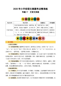 专题17 文言文阅读-2024-2025学年小升初语文备考真题分类汇编（统编版）