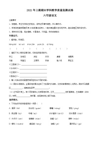 2021-2022学年湖南省郴州市宜章县部编版六年级下册期末学业质量监测抽测语文试卷(原卷版+解析)