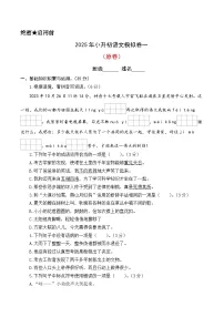 2025小升初语文模拟（基础卷01）（原卷+答案解释）2024-2025学年六年级下册 统编版