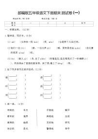 部编版五年级语文下册期末测试卷(一)（含答案）