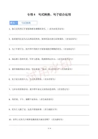 专项4 句式转换、句子综合运用-统编版六年级下册期中专项练习（小学语文）
