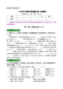 六年级语文下册期中情境题自测卷2024-2025学年统编版