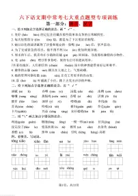 六下语文期中常考七大重点题型专项训练 (含答案)