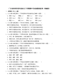 2024-2025学年广东省深圳市四年级语文下学期期中考试真题重组卷（统编版）