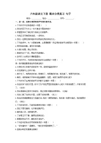 【专项训练】统编版语文六年级下学期句子