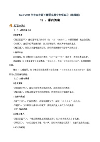 五年级下册语文期中备考12 课内阅读（知识梳理+专项练习+参考答案）2024-2025 统编版