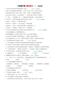 部编版语文六下期中选择专项练习（含答案）