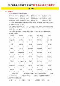 统编版语文六年级下册《期末单元考点归类复习卷》（24春）
