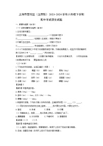 上海市普陀区（五四制）2023-2024学年六年级下学期期中考试语文试卷（解析版）