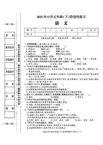 湖南省邵阳市新邵县2024-2025学年下学期期中测试五年级年级语文试卷