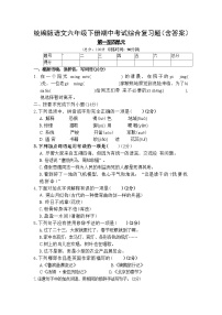 统编版语文六年级下册期中考试综合复习题（含答案）