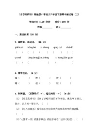 （含答案解析）部编版小学语文六年级下册期中测试卷（二）