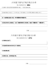 统编版小学6年级语文下册每日句子练习单无答案
