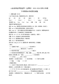 山东省烟台市招远市（五四制）2023-2024学年六年级下学期期末考试语文试卷（解析版）