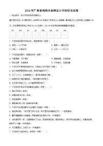 广东省珠海市金湾区2024年统编版小升初考试语文试卷