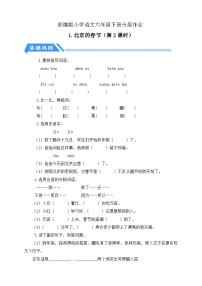 小学语文统编版（2024）六年级下册北京的春节第2课时当堂检测题