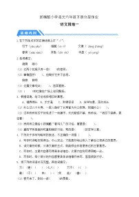 小学语文统编版（2024）六年级下册语文园地复习练习题