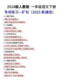 2025春新版一年级语文下册期末专项练习—扩句知识点