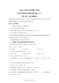 2024-2025学年河南省海口市六年级下册期中考试语文检测试卷（含答案）