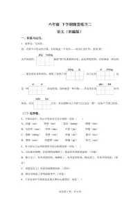 2024-2025学年江西省九江市修水县六年级下册期中考试语文检测试卷（含答案）
