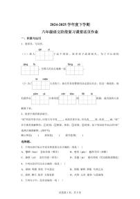 2024-2025学年江西省宜春市高安市六年级下册期中考试语文检测试卷（含答案）