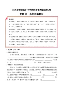 五年级语文下册期末备考真题 09 名句名篇默写（原卷+答案解释）2024-2025学年 统编版