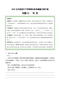 五年级语文下册期末备考真题 15 写作（原卷+答案解释）2024-2025学年 统编版